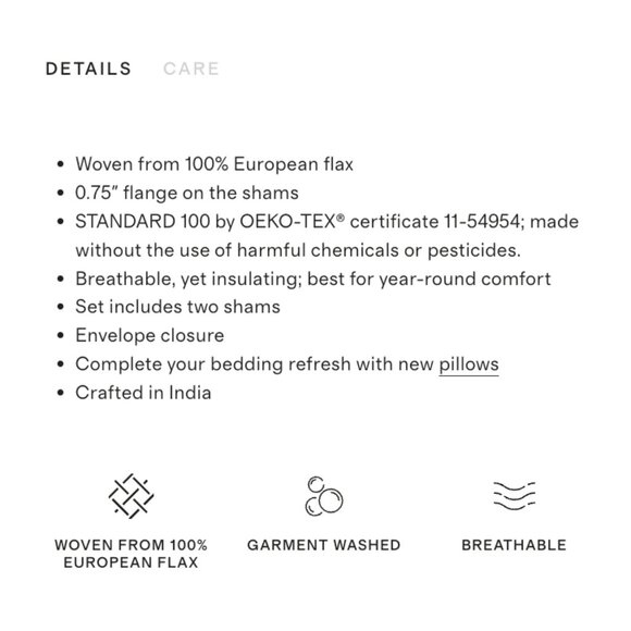 NEW Quince European Linen Contrast Flange Pillow Sham Set 2 Aloe Sand Dust Bag - Picture 6 of 7